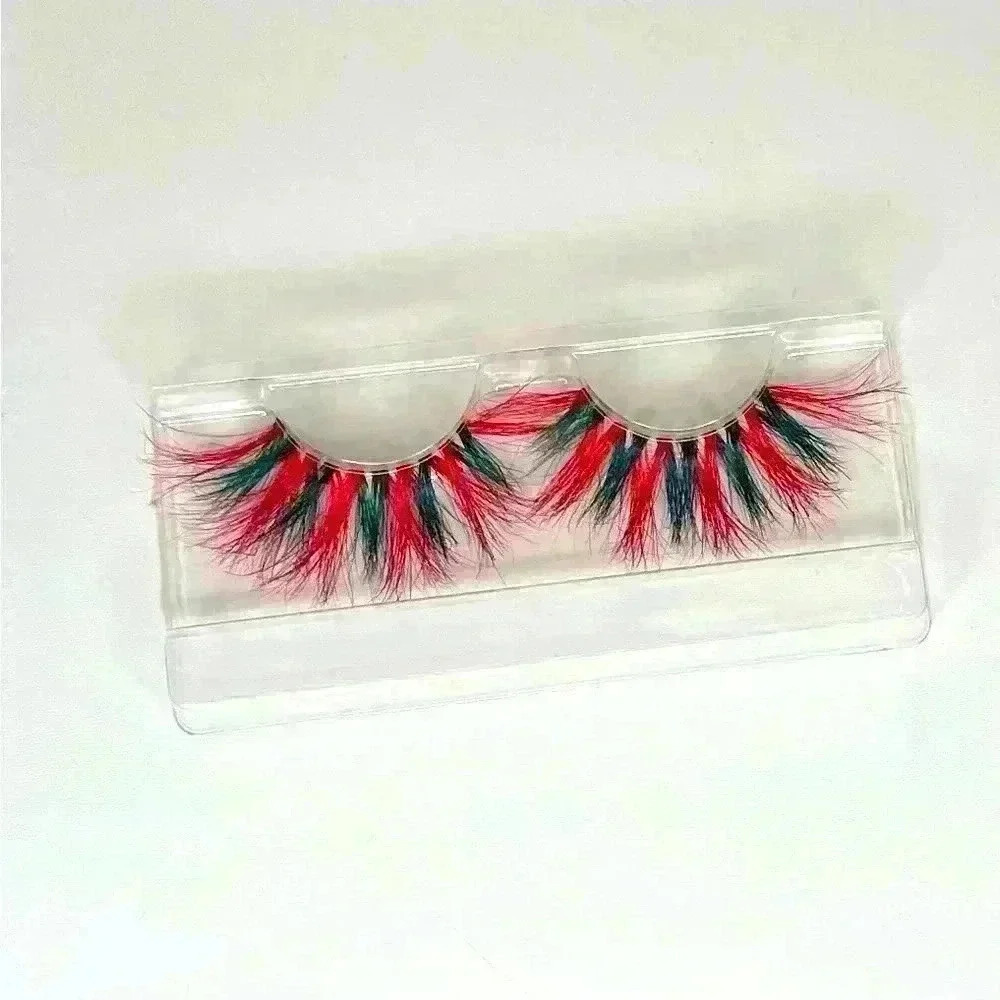 Green and Red Halloween volume/full lashes (XC20)